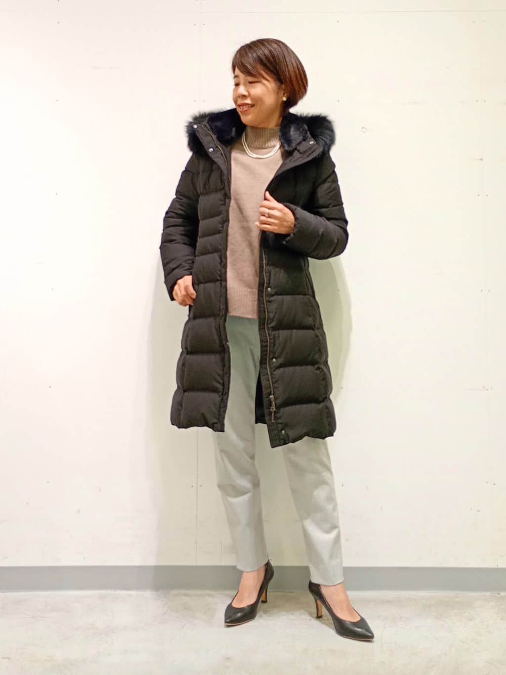 Kさんの「INDIVI｜【カシミヤ混】ミドルゲージ ハイネックニット」を使ったコーディネート