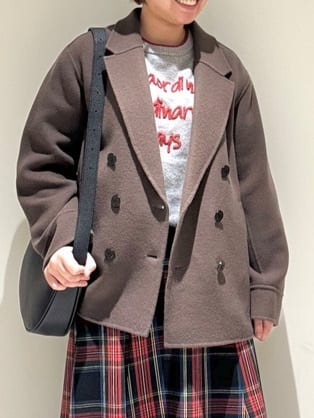 Liriさんの「Dessin｜【洗える】チェック柄起毛フレアスカート」を使ったコーディネート