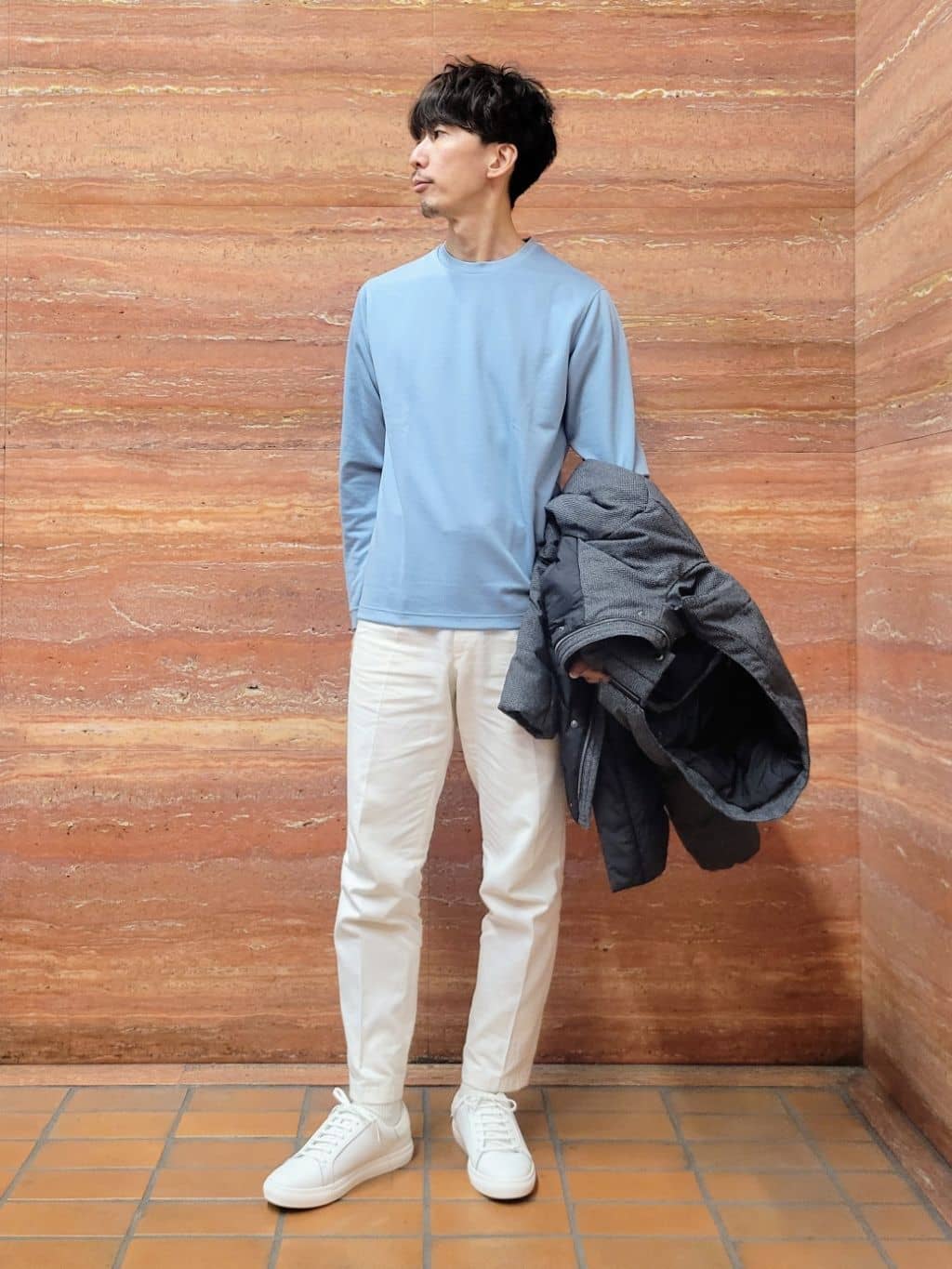 piroyaさんの「TAKEO KIKUCHI｜カラーコンビ ダウンブルゾン」を使ったコーディネート