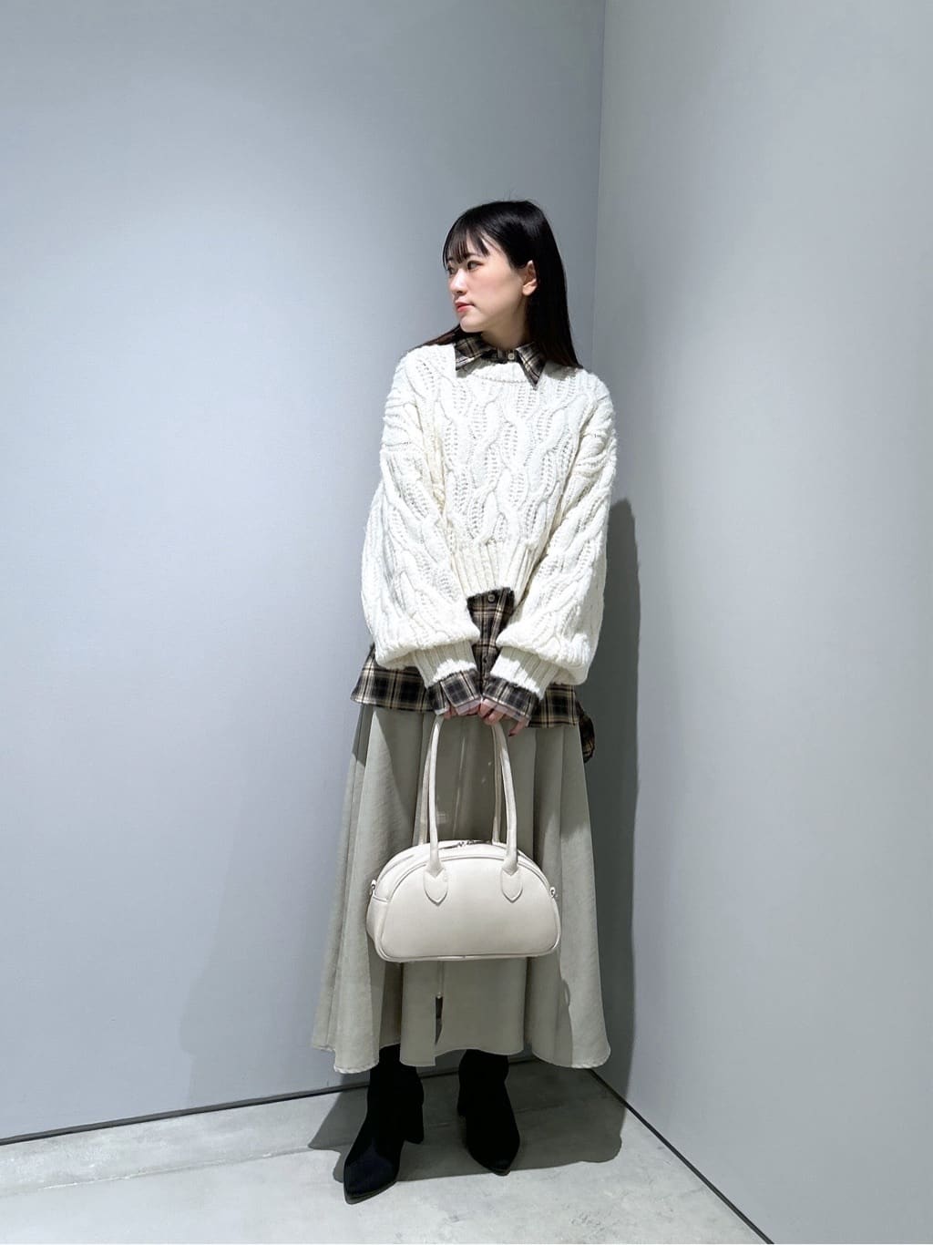 Renoさんの「INDIVI｜オンブレチェックシャツ」を使ったコーディネート