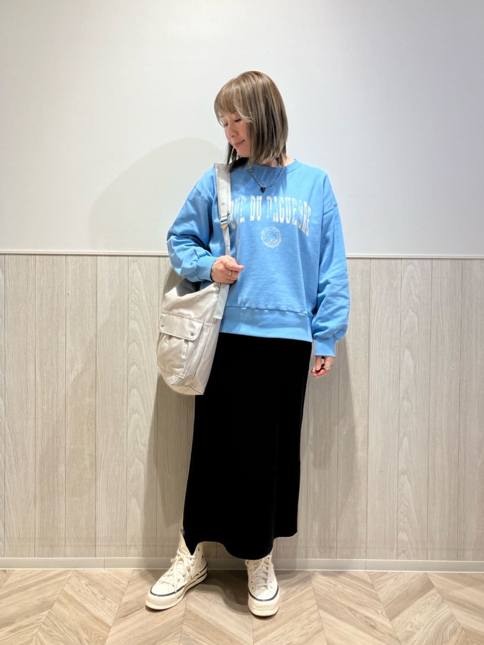 shokoさんの「SHOO･LA･RUE｜【綿100%/洗濯機可/S-LL/選べる4柄】ゆるく決めたい日に プリントアソートスウェット」を使ったコーディネート