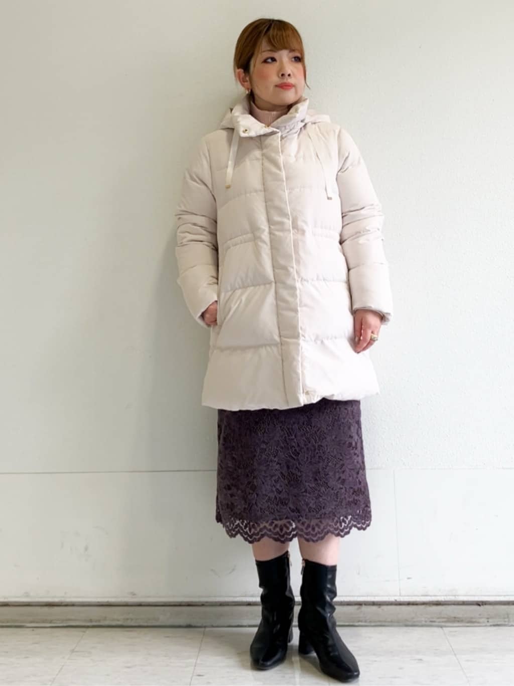 MIPPOさんの「index｜KAWADAダウンドロストミドルコート【撥水／洗濯機OK／2WAY／静電気防止裏地】《XS～3L》」を使ったコーディネート
