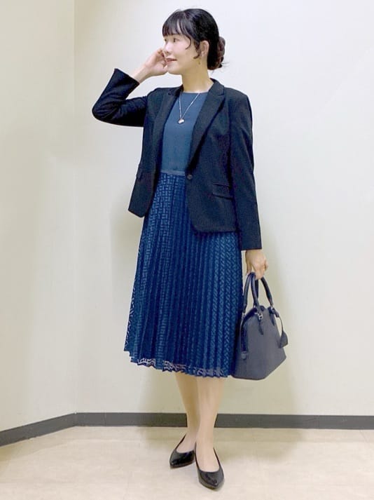  beni_gingerさんの「Reflect｜【SS-4Lサイズ】シフォン&times;幾何柄レースプリーツワンピース」を使ったコーディネート
