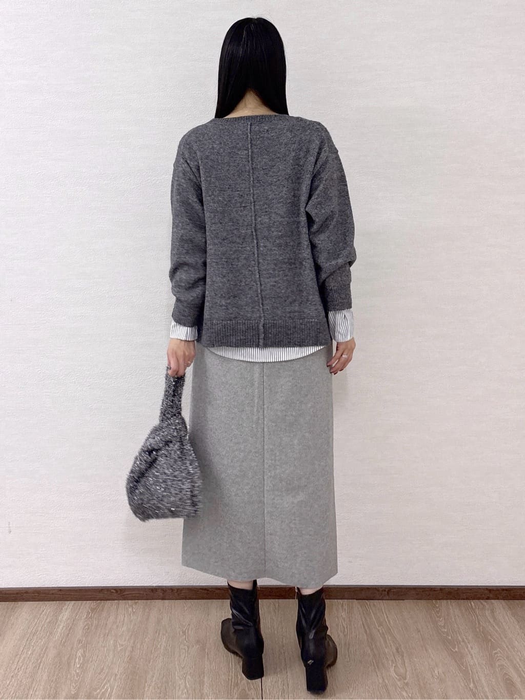 sachikoさんの「OPAQUE.CLIP｜リラクシークルーネックニット【洗濯機OK】」を使ったコーディネート