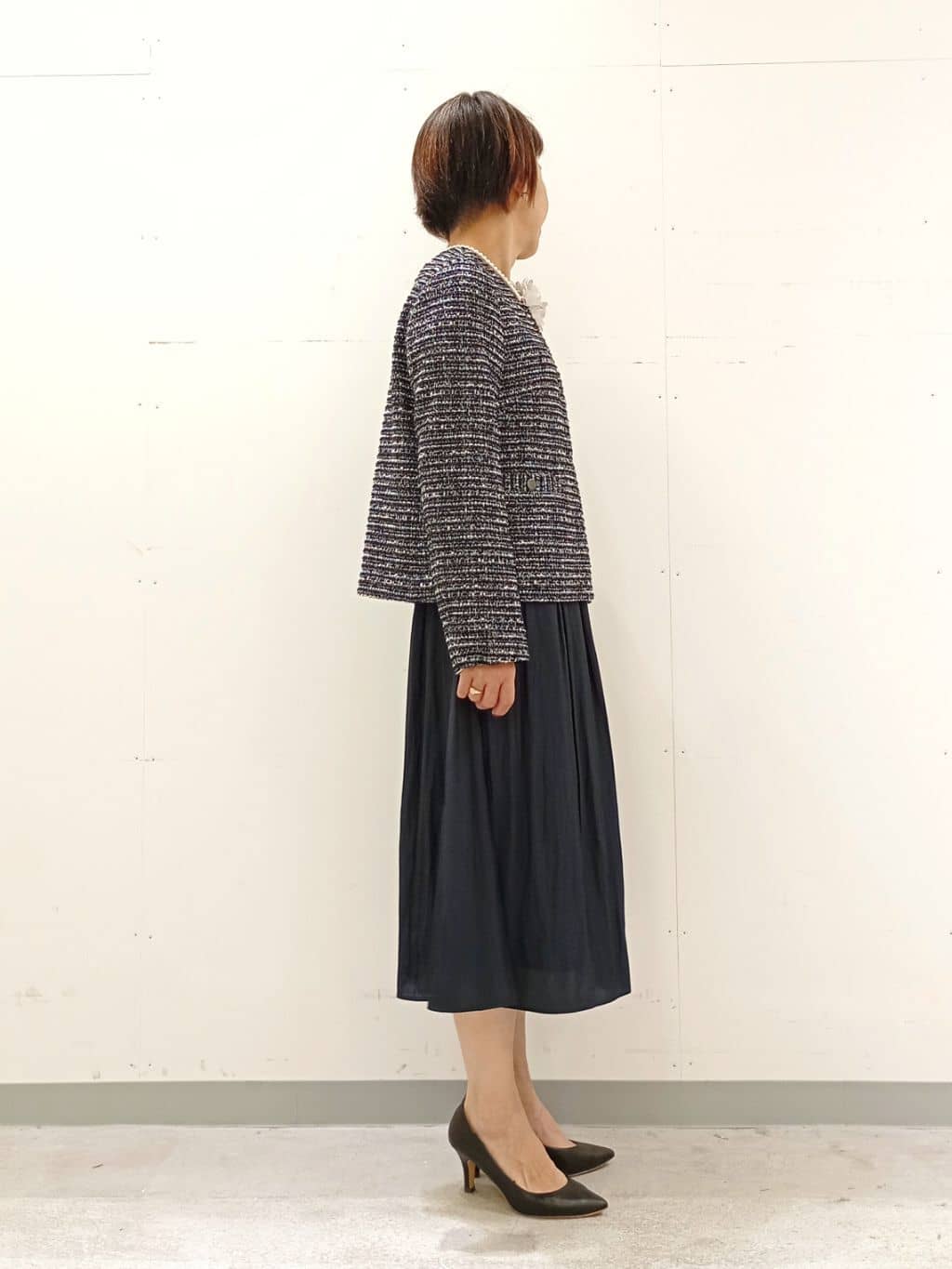 Kさんの「INDIVI｜【セレモニー／洗える】ミックスツイードライトジャケット」を使ったコーディネート