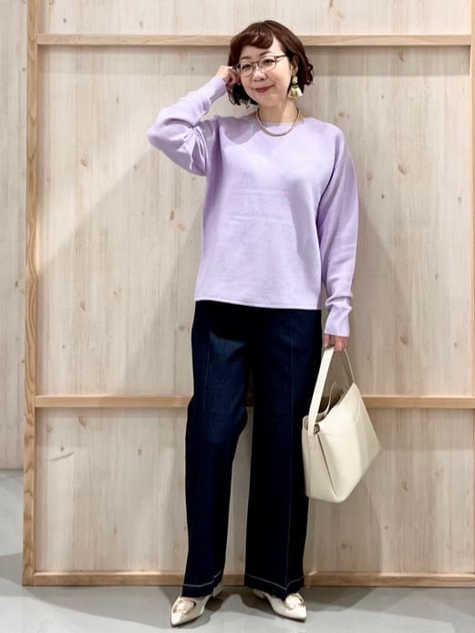nakoさんの「THE SHOP TK｜【S-XLサイズ/選べる6色】どこから見ても美しい ガーターニット/洗濯機OK」を使ったコーディネート