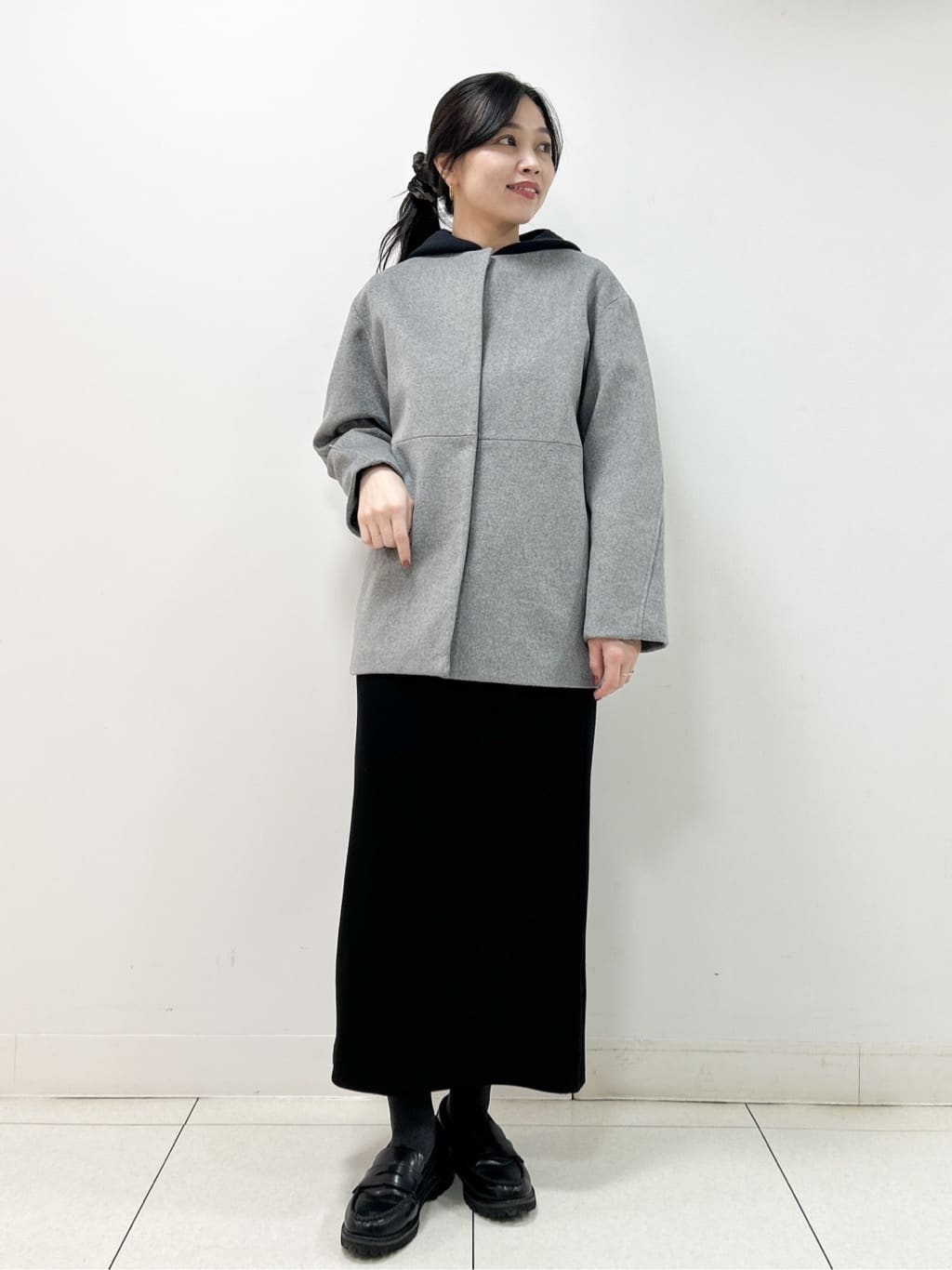 Kaiさんの「Dessin｜ウール混クルーネックコート」を使ったコーディネート