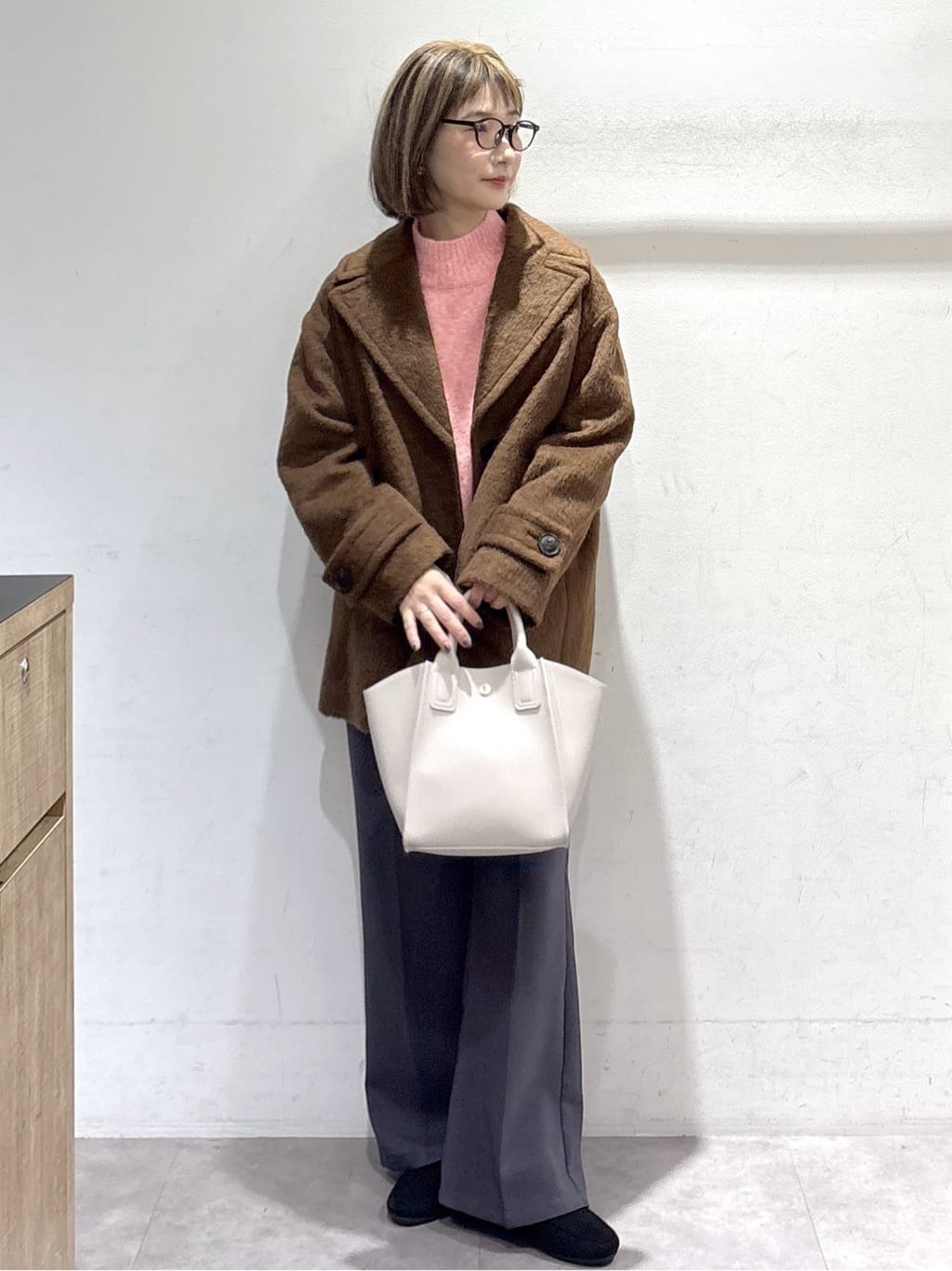 たけねぇさんの「OPAQUE.CLIP｜【es】《Mapel／マペル》シャギーミドルコート」を使ったコーディネート
