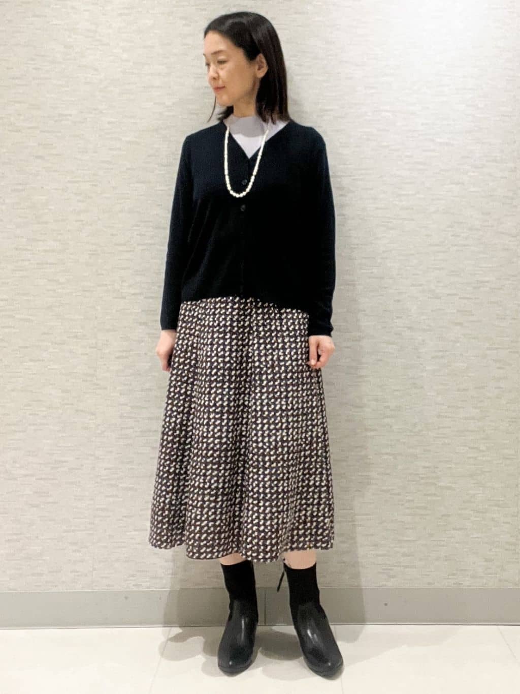 marikoさんの「Reflect｜【選べる5色／アンサンブル可】プチハイネックリブニット」を使ったコーディネート