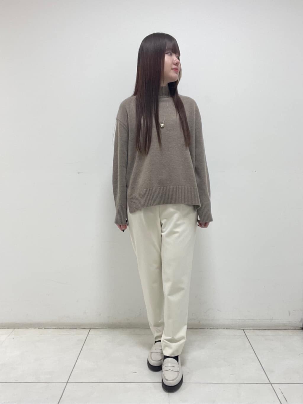 mさんの「INDIVI｜【洗える／裏起毛】ストレッチウォームパンツ」を使ったコーディネート