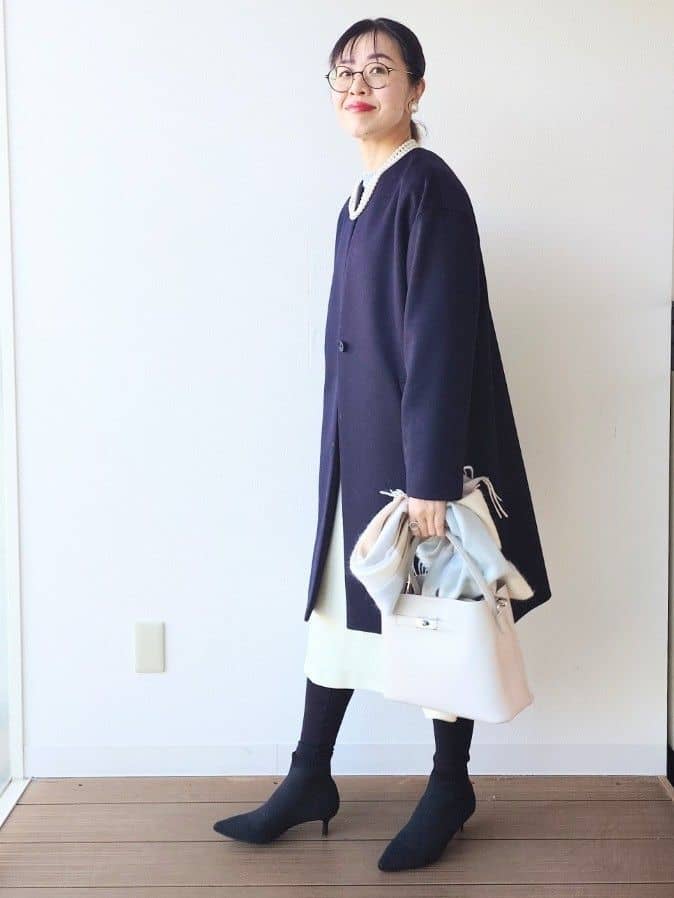 MUTSUKOさんの「UNTITLED｜【洗える】スポンディッシュ ケーブル柄ニット」を使ったコーディネート