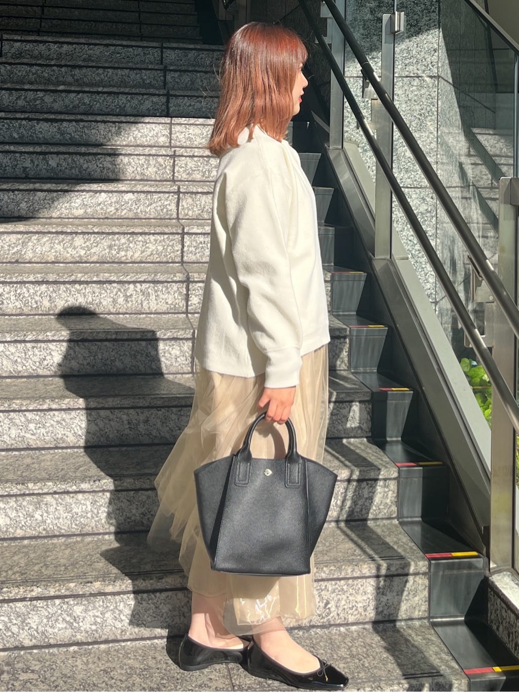 HANNAさんの「OPAQUE.CLIP｜サイド編地切替ニットトップス／セットアップ対応【洗濯機OK】」を使ったコーディネート