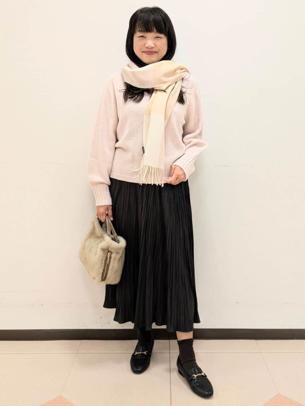 ともさんの「UNTITLED｜【名品／定番人気】ウールチェックマフラー」を使ったコーディネート