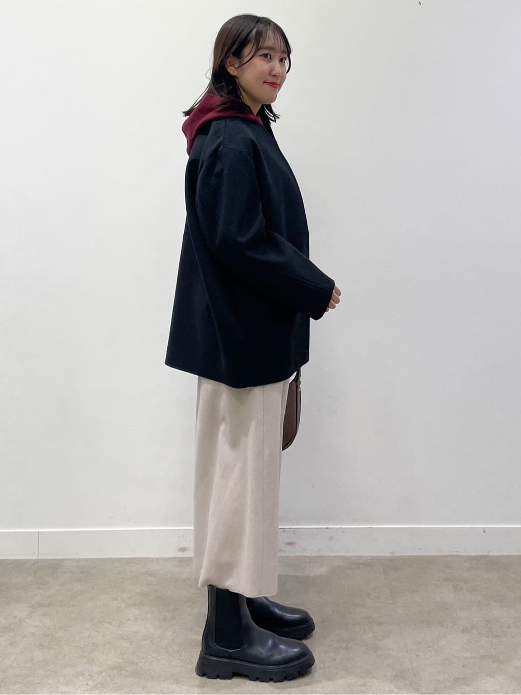 yukariさんの「Dessin｜ウール混クルーネックコート」を使ったコーディネート