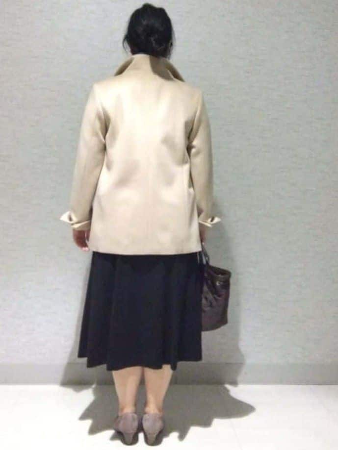 sakoさんの「Reflect｜【SS-4Lサイズ／衿が顔に当たらない◎】スタンドネックミドルコート」を使ったコーディネート
