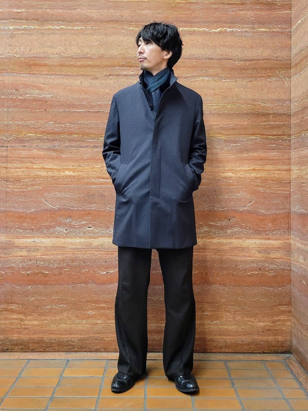 piroyaさんの「TAKEO KIKUCHI｜【ダウンライナー付き】ドビースタンドカラーコート」を使ったコーディネート