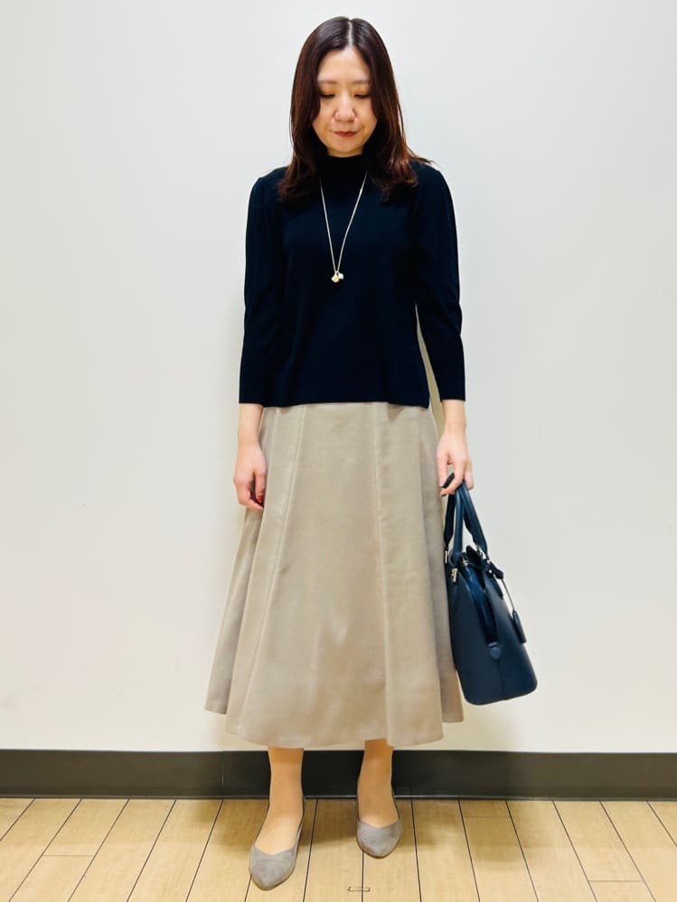 miiiさんの「Reflect｜【選べる5色／アンサンブル可】プチハイネックリブニット」を使ったコーディネート