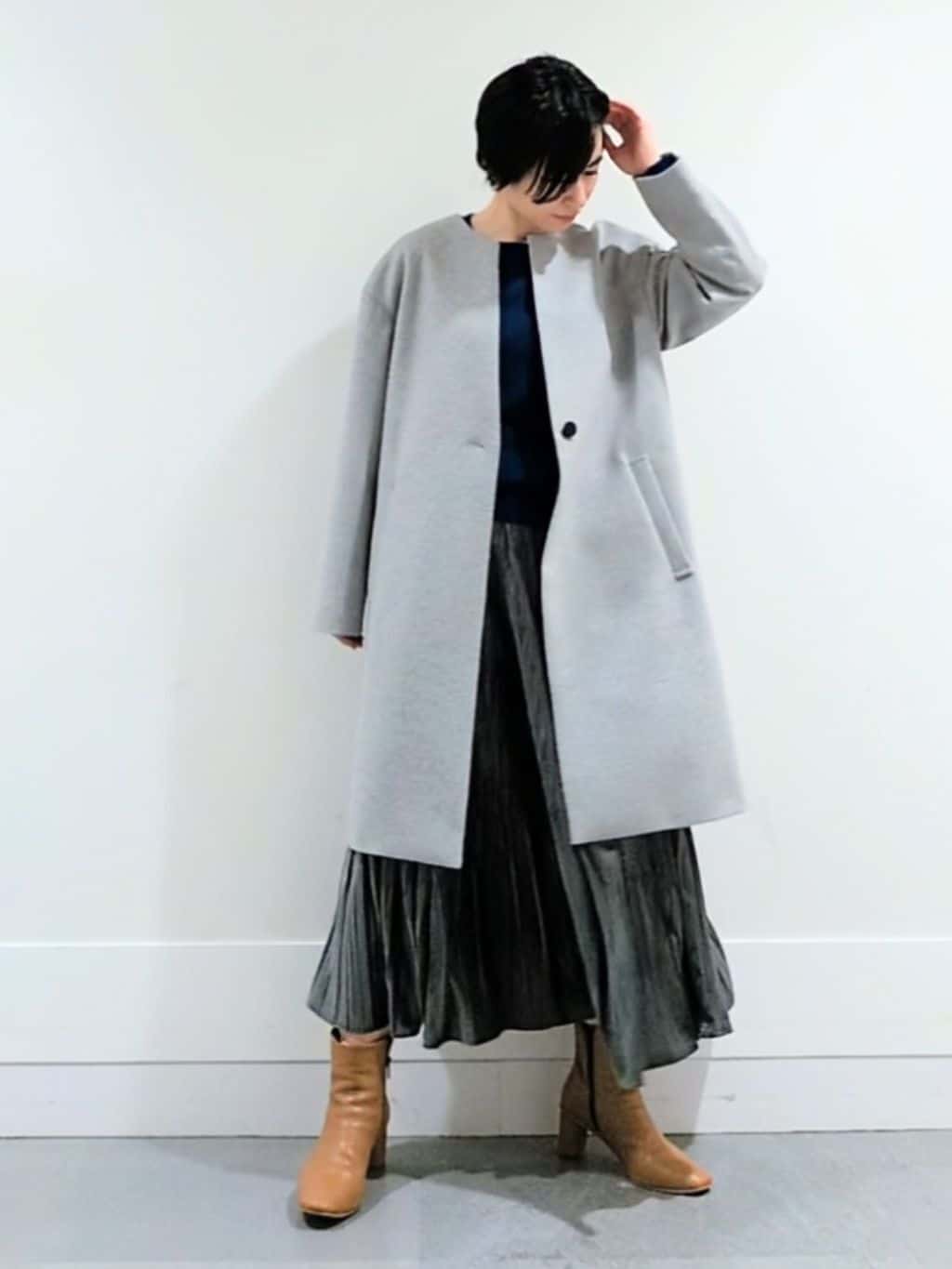 ミズタさんの「UNTITLED｜【8色展開／コンパクト丈】レーヨン混 コクーンニット」を使ったコーディネート