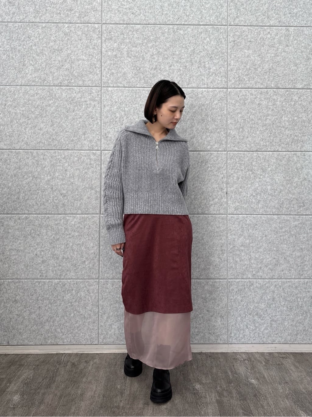 ayanoさんの「INDIVI｜スエードライクレイヤースカート」を使ったコーディネート