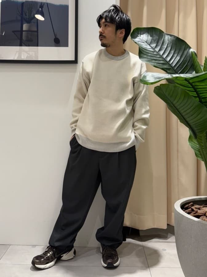 はさんの「THE SHOP TK｜【包み込まれるような柔らかさ】配色モールニット 洗濯機OK」を使ったコーディネート