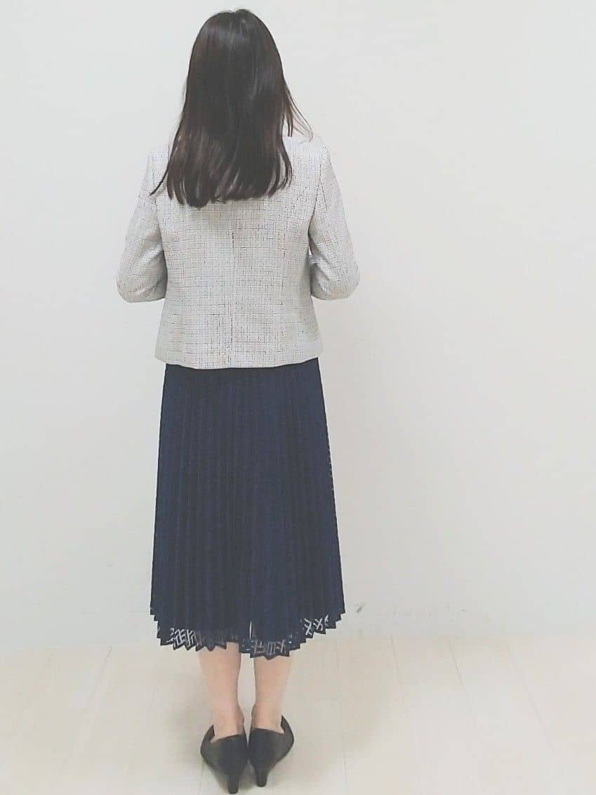SANAさんの「Reflect｜【SS-4Lサイズ／フォーマル／セットアップ可】ツイードジャケット」を使ったコーディネート