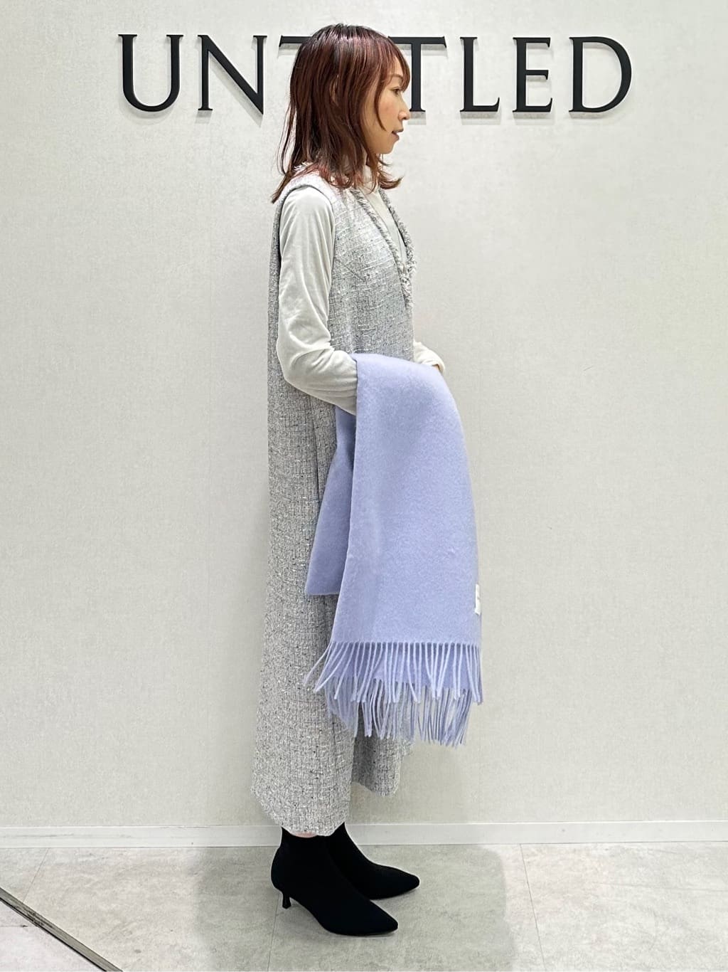 Miwaさんの「UNTITLED｜【ハイネック/レイヤード/重ね着におすすめ】トリコットベロア シアーインナー」を使ったコーディネート