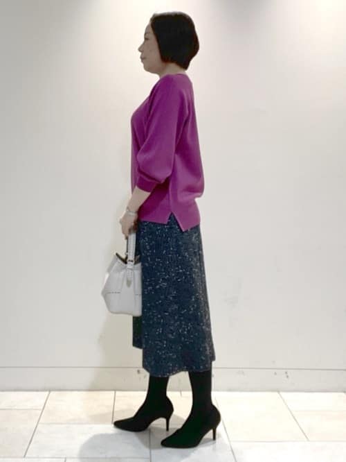 フミさんの「Reflect｜【ゆったり着られる◎】ラグランスリーブニット」を使ったコーディネート