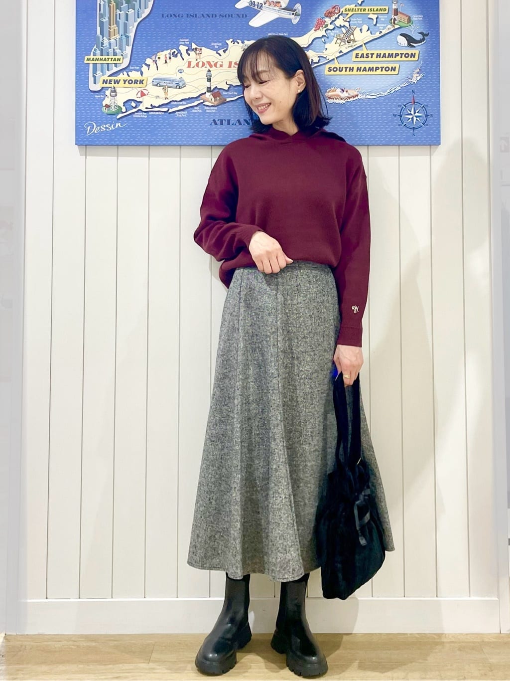 uwatokoさんの「Dessin｜【洗える／体型カバー】ちょうどいいニットパーカ」を使ったコーディネート