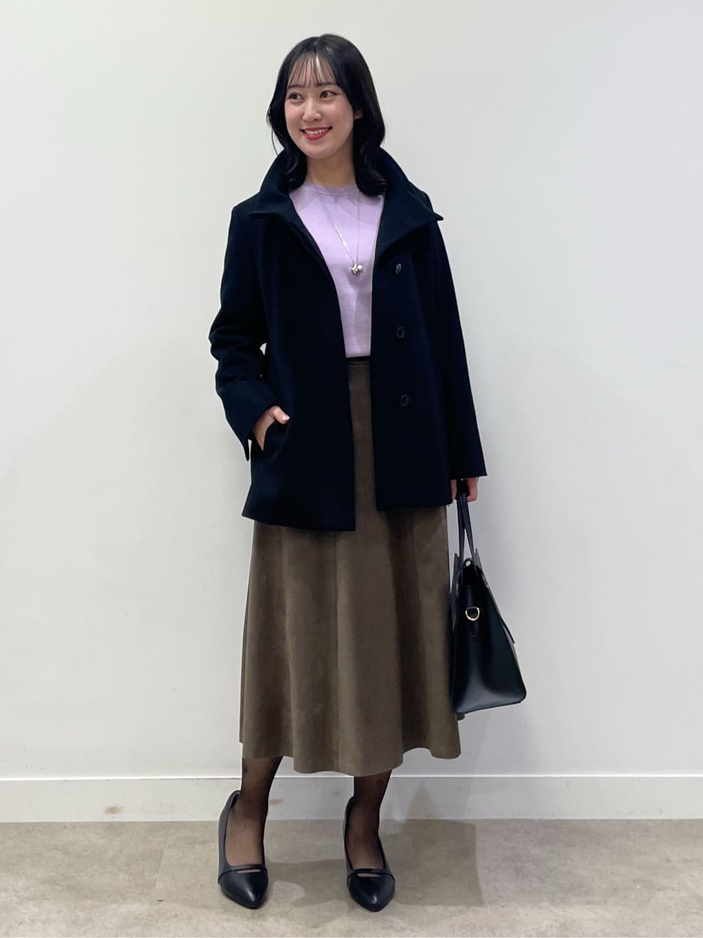 yukariさんの「Reflect｜【SS-4Lサイズ／衿が顔に当たらない◎】スタンドネックミドルコート」を使ったコーディネート