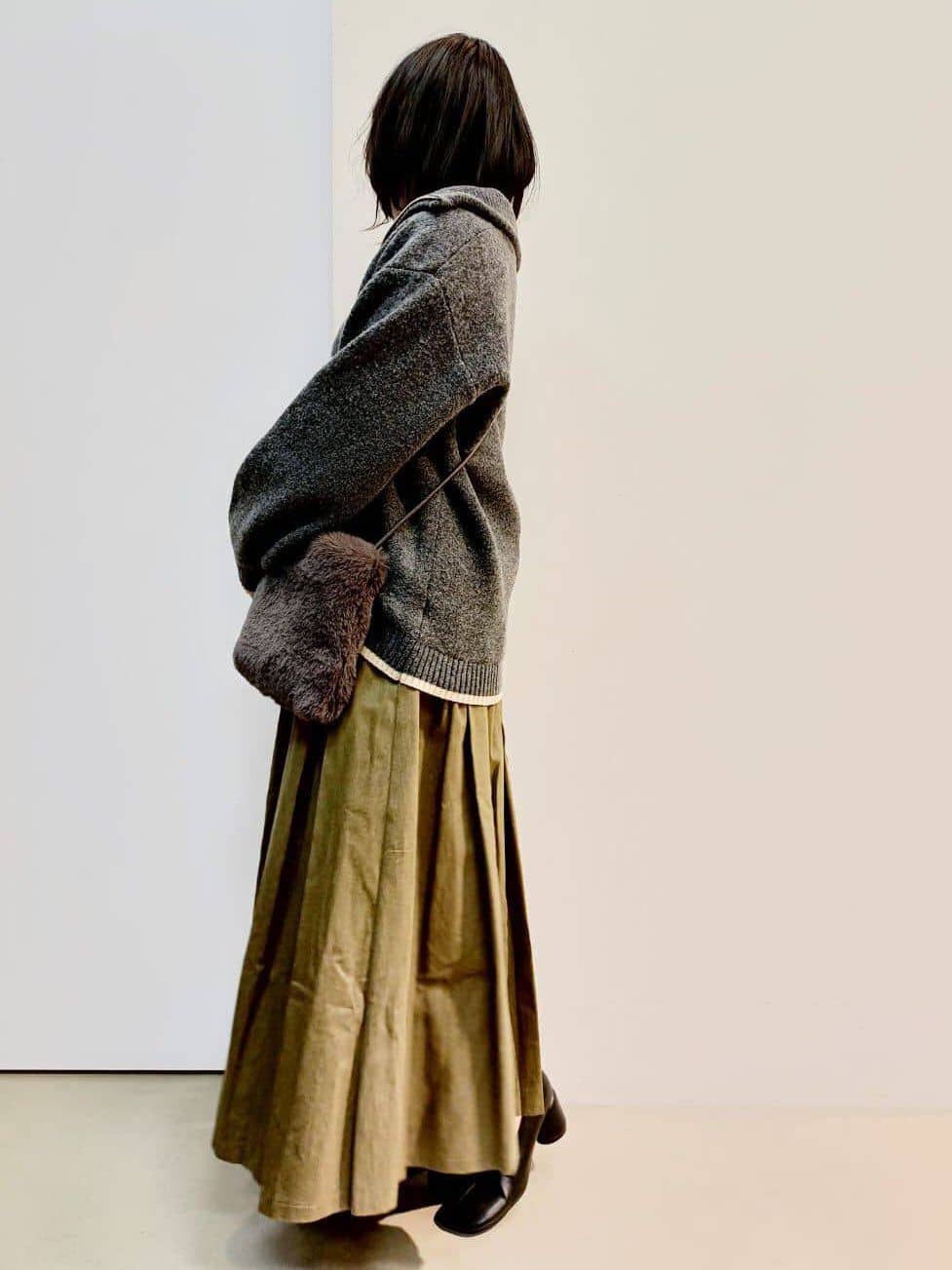 あんさんの「THE SHOP TK｜【洗える】ほど良くラフで女性らしい ハーフZIPニット」を使ったコーディネート
