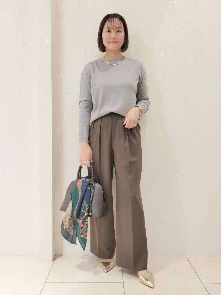 naokoさんの「UNTITLED｜【8色展開/体型カバー】魅せるタイムレスニット」を使ったコーディネート