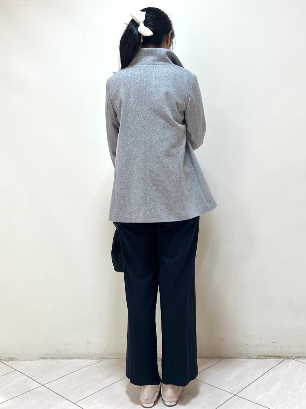 yanaさんの「Reflect｜【SS-4Lサイズ／衿が顔に当たらない◎】スタンドネックミドルコート」を使ったコーディネート