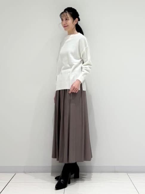 kayoさんの「INDIVI｜【洗える／カシミヤ混】ボトルネック ドルマンスリーブニット」を使ったコーディネート