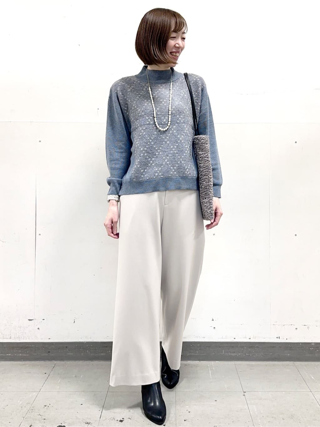 イト子さんの「Reflect｜アーガイル柄ハイネックニット」を使ったコーディネート