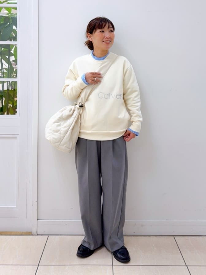 Osawaさんの「Dessin｜【洗える】裏起毛ロゴスウェット」を使ったコーディネート
