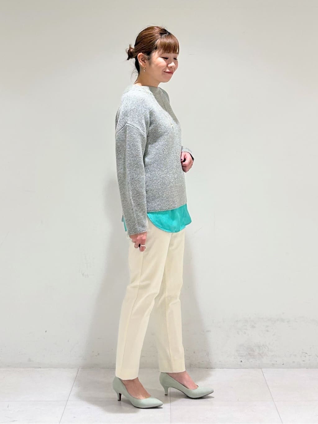 tsuyuさんの「INDIVI｜【コットン】シャツ切り替えカットソー」を使ったコーディネート