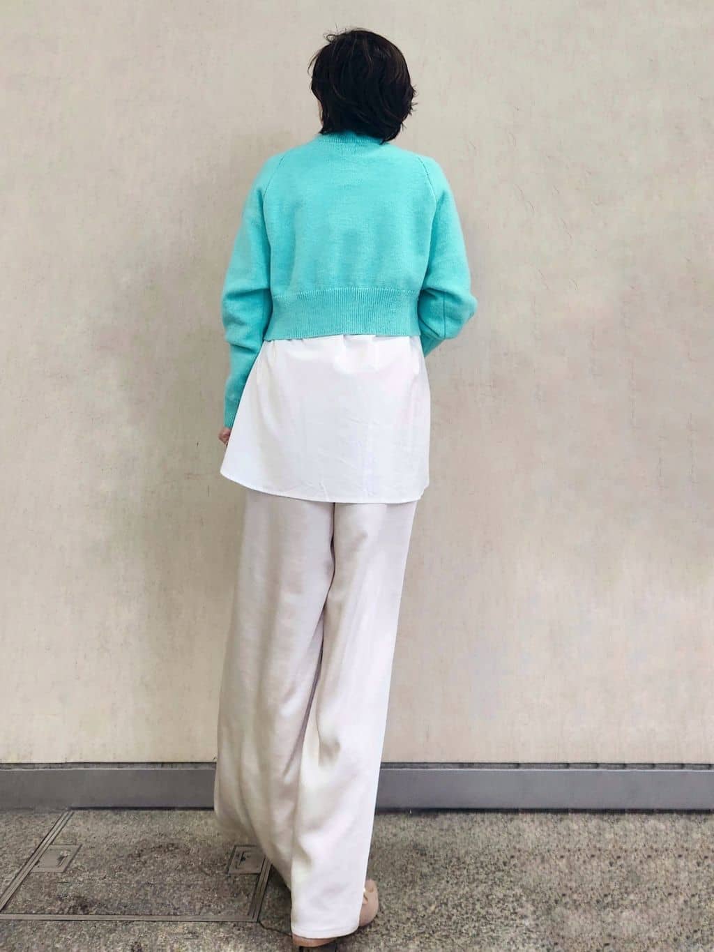milkyさんの「OPAQUE.CLIP｜ショルダータックショートニット【洗濯機OK】」を使ったコーディネート