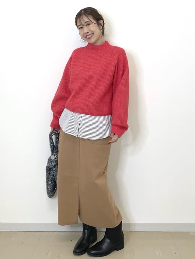 Akiさんの「OPAQUE.CLIP｜MIXミドルゲージショートあぜニット【洗濯機OK】」を使ったコーディネート
