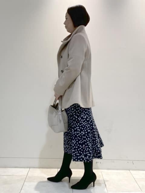 フミさんの「Reflect｜【SS-4Lサイズ／衿が顔に当たらない◎】スタンドネックミドルコート」を使ったコーディネート