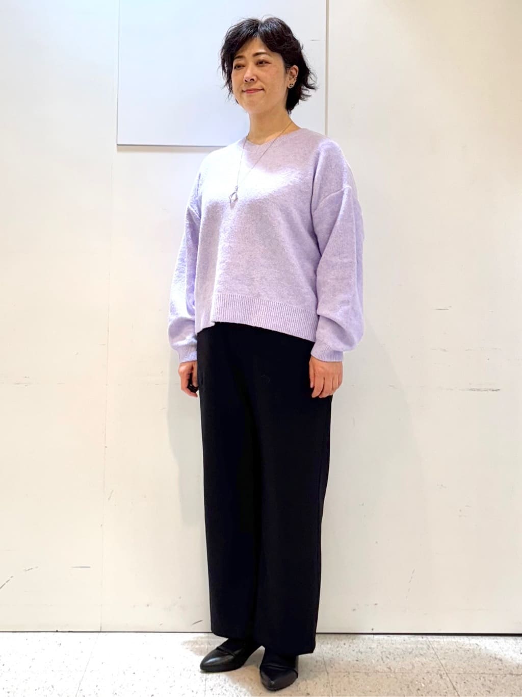 ヤスコさんの「Reflect｜【ウエスト総ゴム／セットアップ可】フルレングスストレートパンツ」を使ったコーディネート