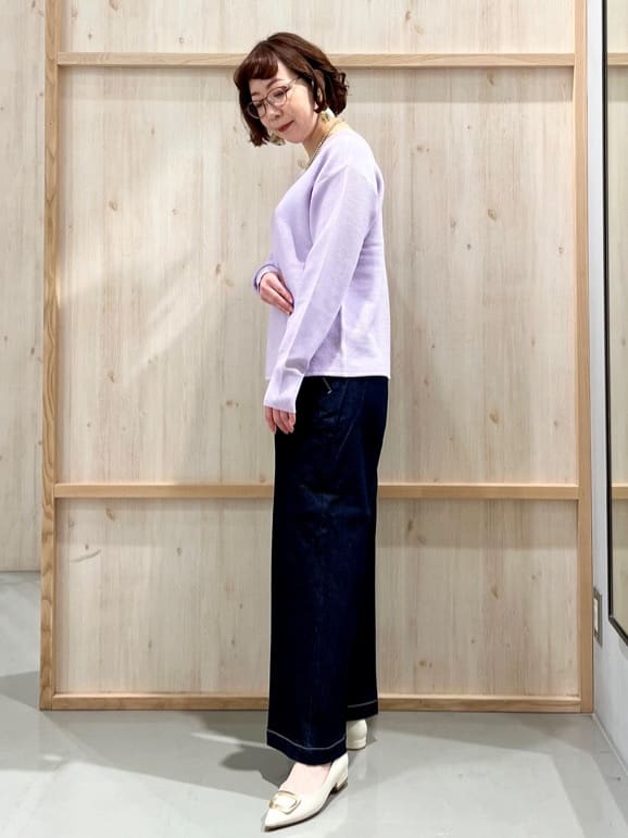 nakoさんの「THE SHOP TK｜【S-XLサイズ/選べる6色】どこから見ても美しい ガーターニット/洗濯機OK」を使ったコーディネート