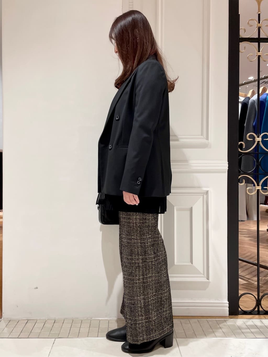minowaさんの「DRESSTERIOR｜◆ループグレンチェックワイドパンツ」を使ったコーディネート