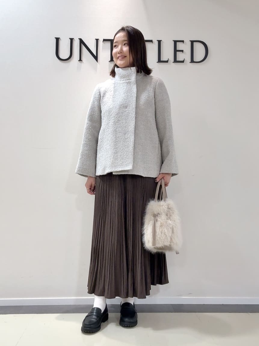 YUIさんの「UNTITLED｜【エレガント／ミディアウター】ミックスヘリンボンコート」を使ったコーディネート
