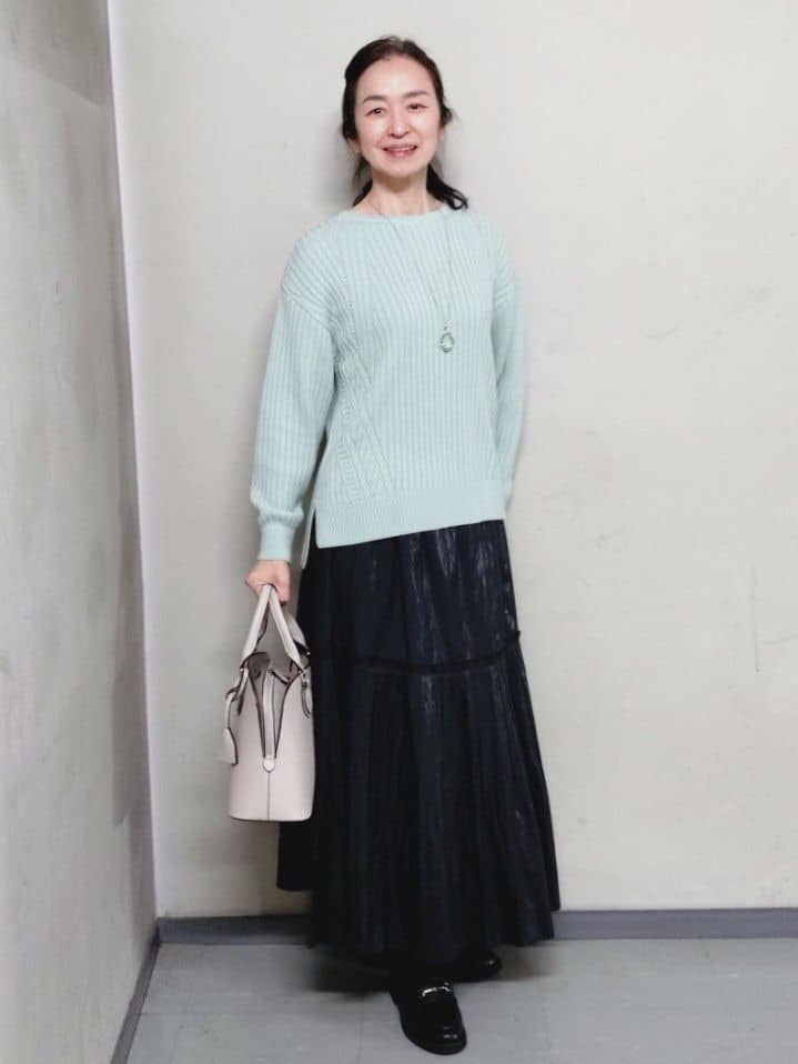 Kさんの「Reflect｜【腰周りすっきり◎】プリーツギャザースカート」を使ったコーディネート