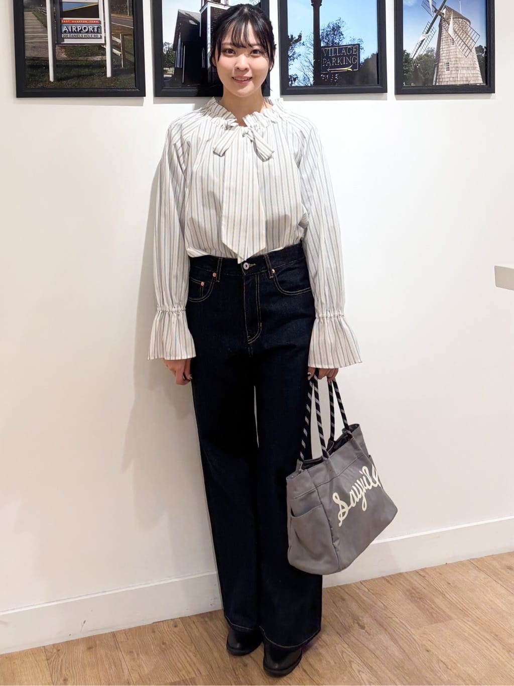 Ririkaさんの「Dessin｜【洗える】リラックスフレアシルエット12OZデニム」を使ったコーディネート