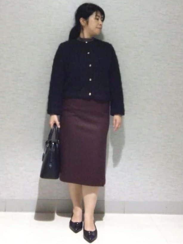 sakoさんの「Reflect｜【お食事会やお出かけに◎】ふんわりジャカード編みカーディガン」を使ったコーディネート