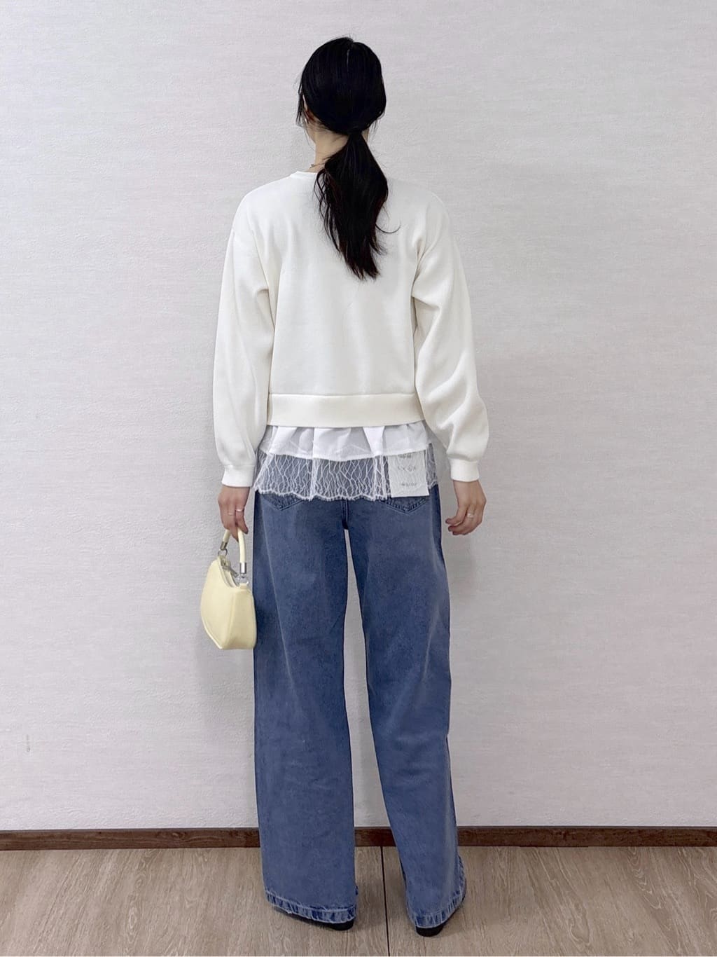 sachikoさんの「OPAQUE.CLIP｜裾レースドッキングニット」を使ったコーディネート