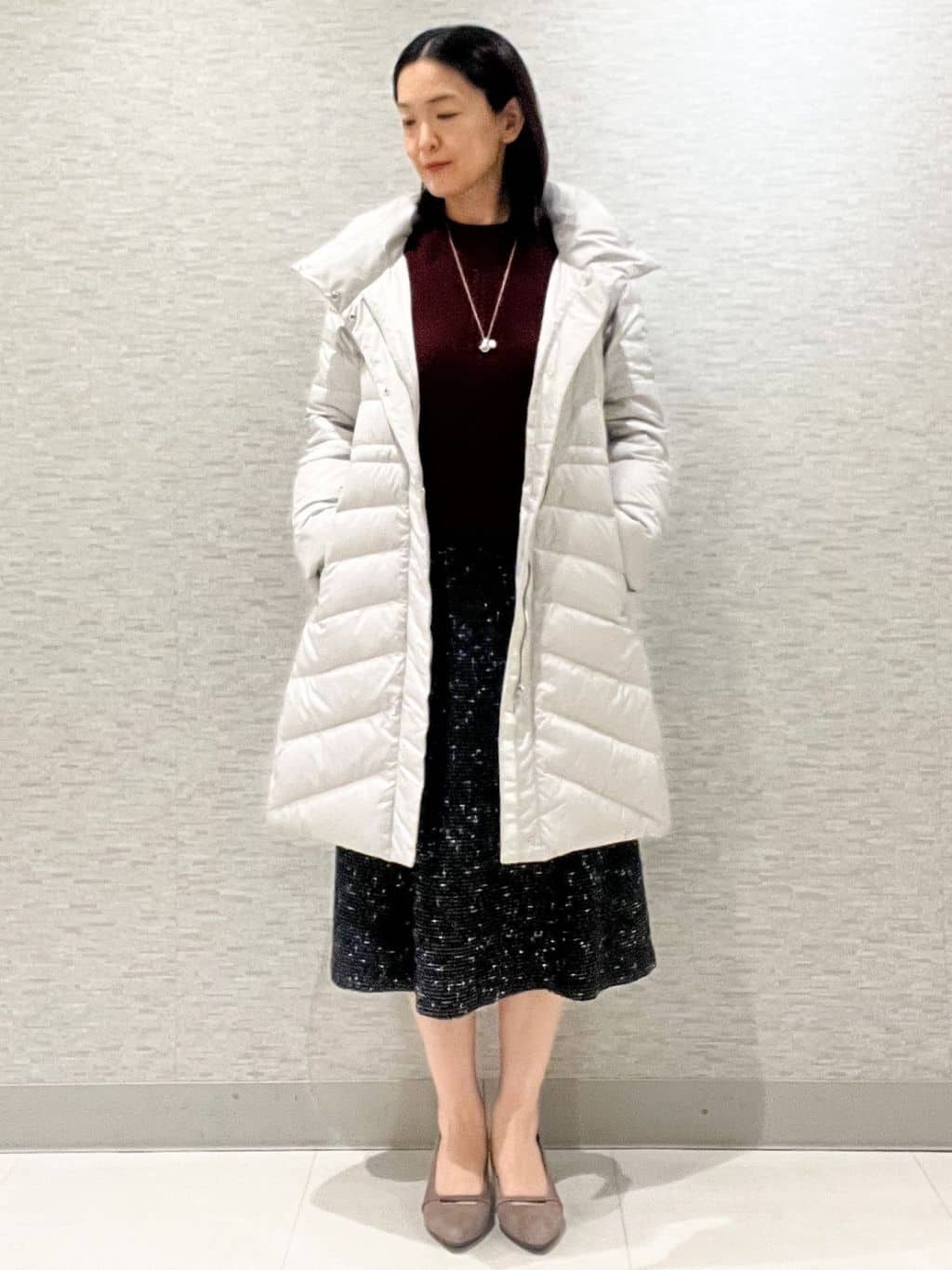 marikoさんの「Reflect｜【SS-4Lサイズ／ウエスト調整可】フーデッドロングダウンコート」を使ったコーディネート