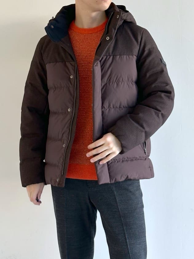 イッシーさんの「TAKEO KIKUCHI｜カラーコンビ ダウンブルゾン」を使ったコーディネート