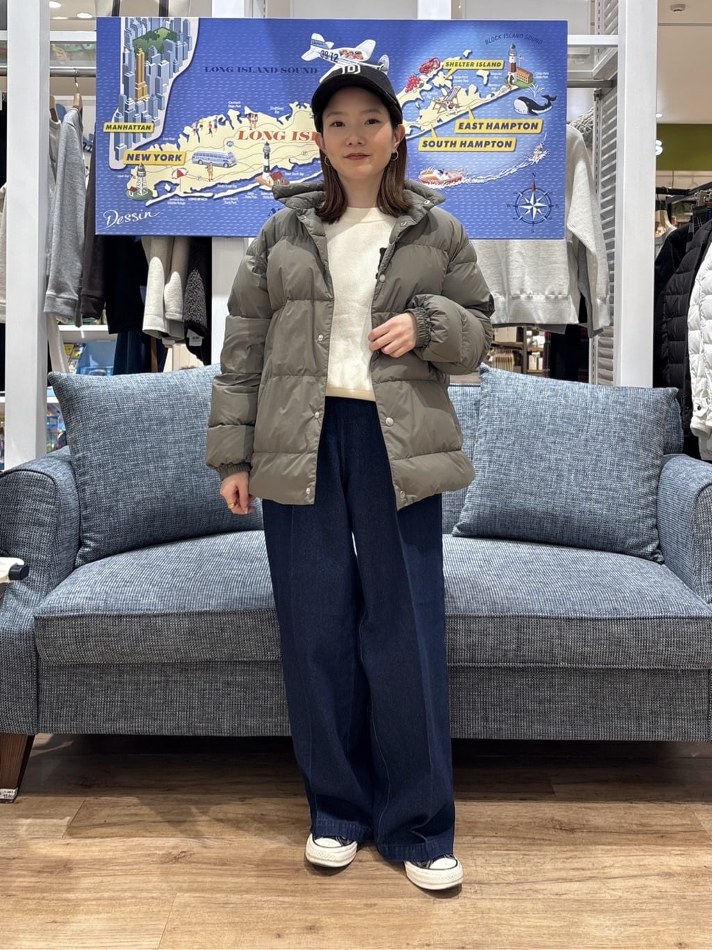 risaさんの「Dessin｜【洗える】Dサガラ刺繍ワッペン付きニット」を使ったコーディネート